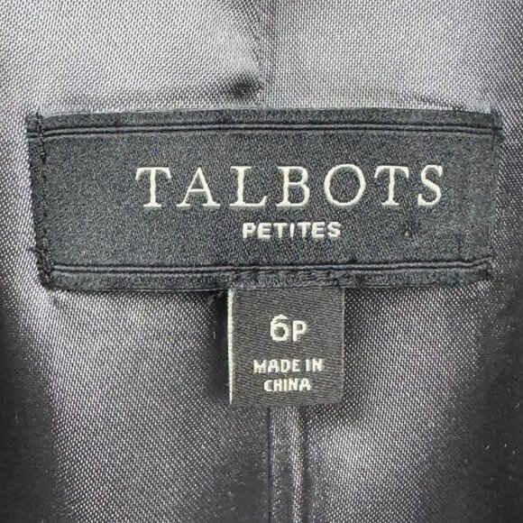 Talbots Tweed Jacket Gray Wool Blend Zip-Up Cuff Blazer Career Sport Coat 6P - Picture 10 of 16